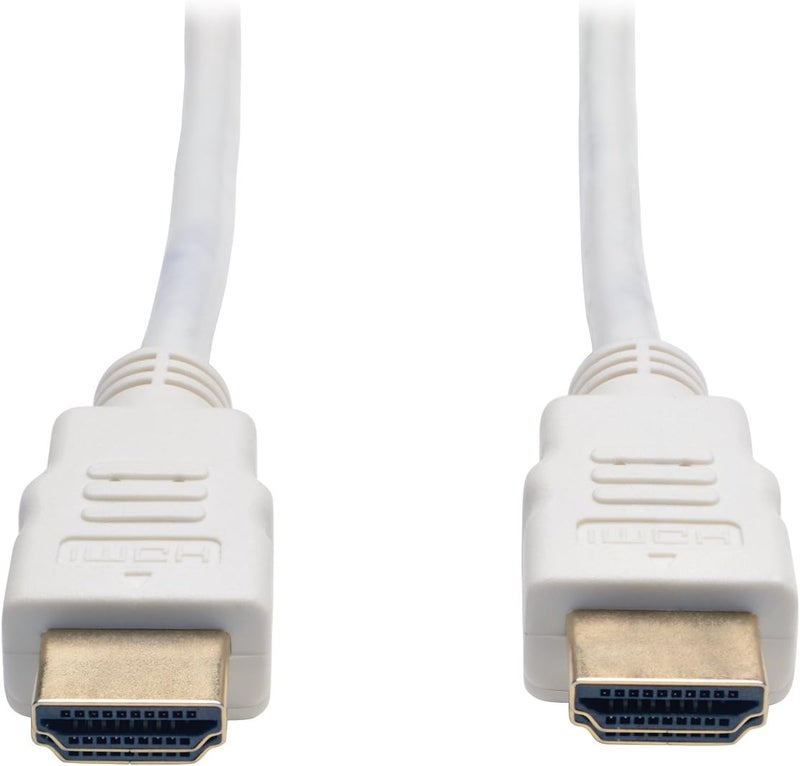 كابل HDMI عالي السرعة من Tripp Lite، دقة 4K x 2K فائقة، فيديو رقمي مع صوت (ذكر/ذكر)، لون أبيض، طول 3 أقدام (P568-003-WH)