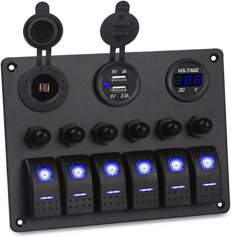 Wivplex 6 Gang Waterproof Marine Switch Panel - Image 1