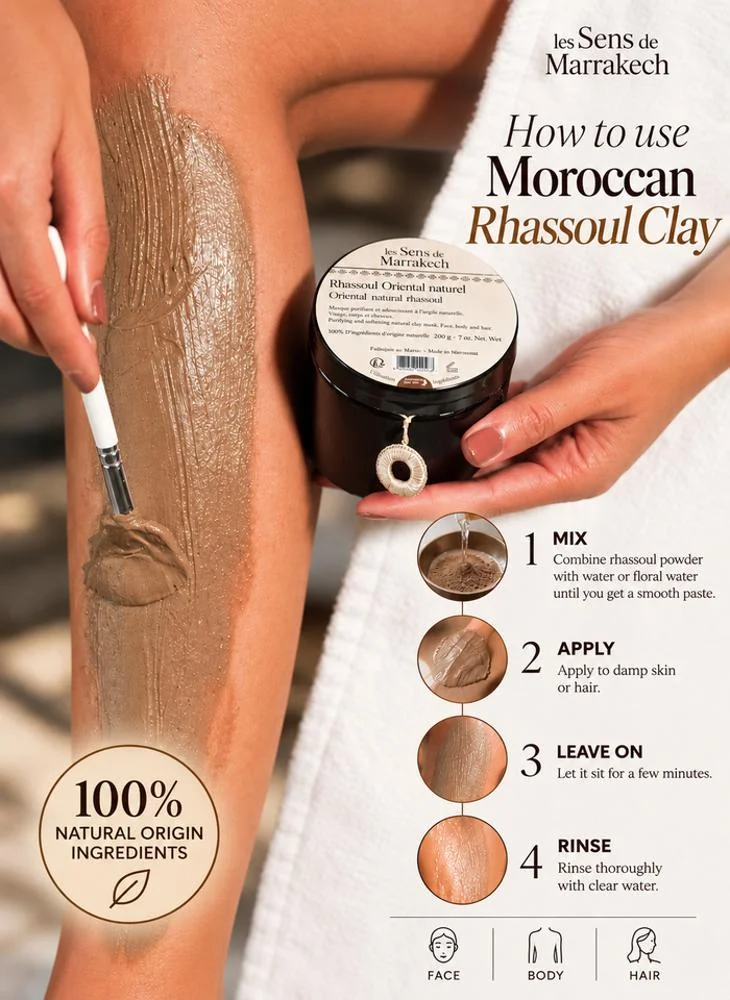 Les Sens De Marrakech  Rhassoul Natural 200 g  | Best Price UAE