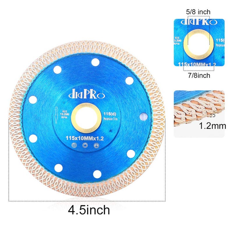 DAPRO Tile Blade 4.5" Super Thin Diamond Porcelain Saw Blade for Tile Porcelain Ceramic (4.5"-1pc)… - Image 3