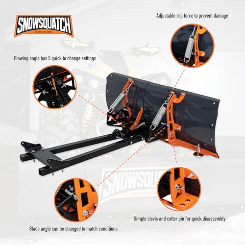 NICHE SNOWSQUATCH Deluxe ATV Snow Plow System 48-60 Inch Adjustable Steel Blade Universal Mount Kit - Image 5
