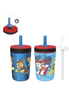 Zak Designs Zak Designs PAW Patrol Kelso Tumbler Set, Leak-Proof Screw-On Lid with Straw, Bundle for Kids Includes Plastic and Stainless Steel Cups with Additional Sipper (Paw Patrol- 3pc) 15 fl oz  - Image 1