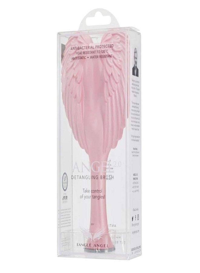 Tangle Angel فرشاة فك تشابك الشعر - فرشاة شعر بجناح ملاك مضادة للكهرباء الساكنة مع شعيرات ناعمة ومرنة للشعر المستقيم والمجعد - فرشاة فك تشابك الشعر من تانجل أنجل لتجفيف الشعر بالهواء والشاور - وردي ساتان مطفي - Image 3