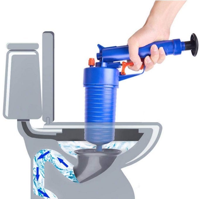 MANUAL HIGHPRESSURE AIR DRAIN BLASTER POWER PUMP GUN POWERFUL PLUNGER PIPE CLOG DREDGER REMOVER UNBLOCKED KITCHEN SINK BATH TOILETS DRAIN PIPE CLEANING TOOL 1PCS