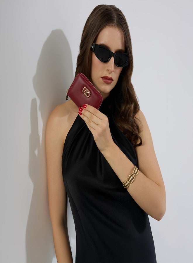 Akiki London Women's Kingsbury 11 Small Zip Around Wallet|12 card slots|Premium Vegan Leather|Easy to Fit in Pocket|Minimal yet Functional|Compact Ladies Wallet - Image 4