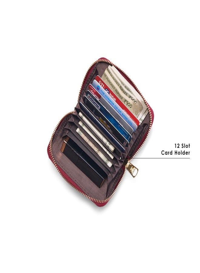 Akiki London Women's Kingsbury 11 Small Zip Around Wallet|12 card slots|Premium Vegan Leather|Easy to Fit in Pocket|Minimal yet Functional|Compact Ladies Wallet - Image 5
