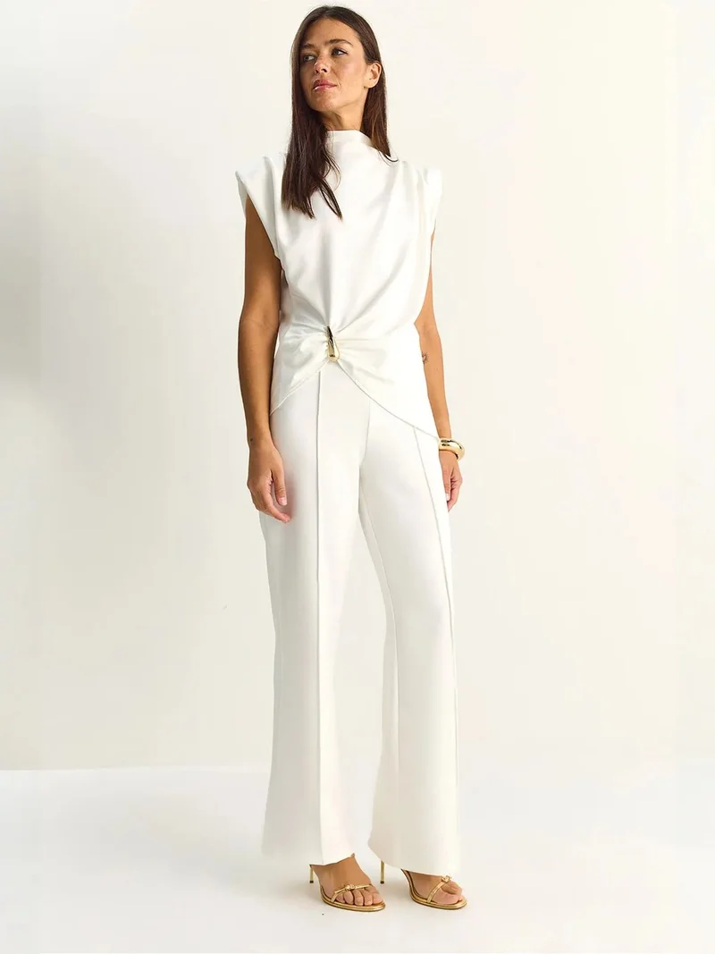بيانكو لوتشي LUCCI High Waist Flare Leg Co-ord Set
