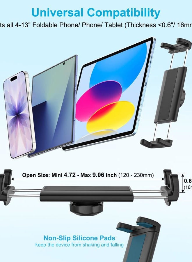 Dosvsi Z Fold Car Holder, [Super Suction Cup] Dashboard Windshield Mount for Foldable Phone, 360° Metal Arm Truck Tablet Phone Stand for Galaxy Z Fold 7 6 5 4 3 2, Pixel Fold, 4-13" iPad, Tab, iPhone - Image 5