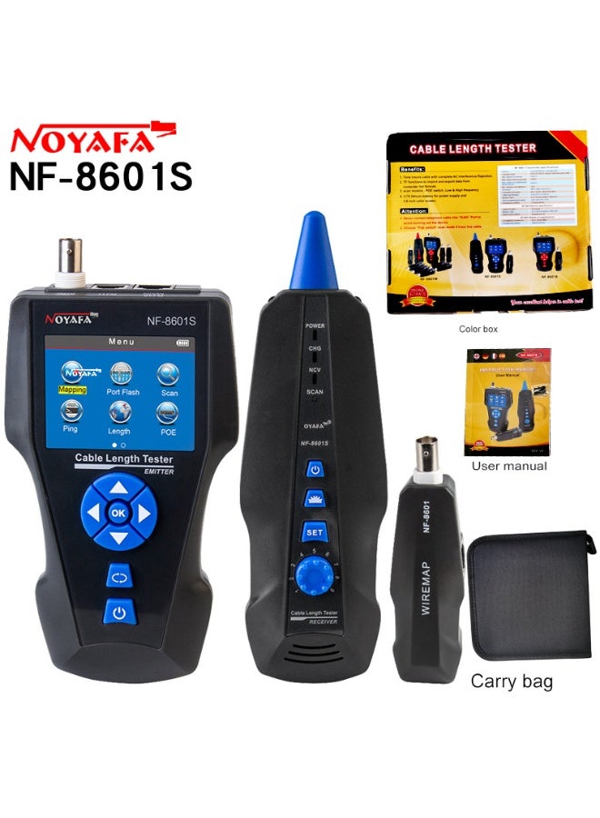 NOYAFA NF-8601S TDR Cable Tester For Network/BNC Coaxial/Telephone Cables with Troubleshooting Features of Length, Distance to Fault, Graphic Wire Mapping, Opens, Shorts, PoE, PING - Image 2