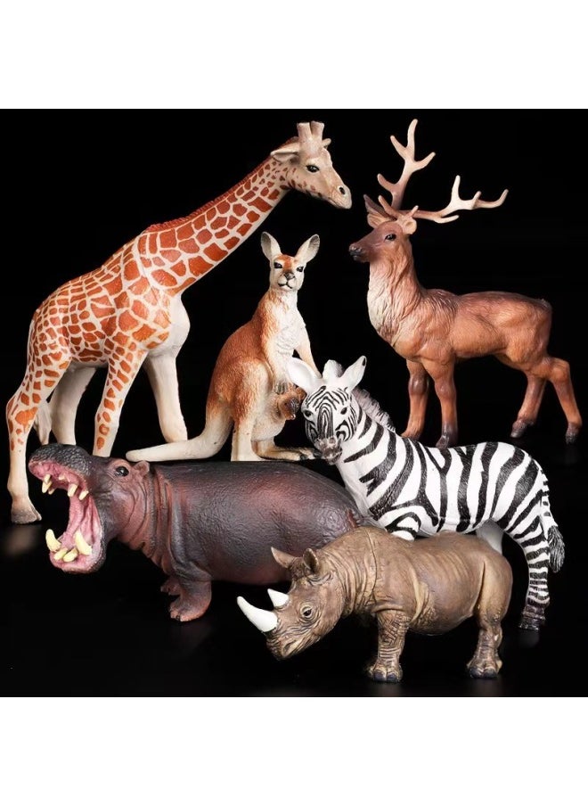 Simulation Animals Wild Elephant Children's Toys Lion Tiger Educational Toys Stall Gifts-Color:Rhino  - Image 2