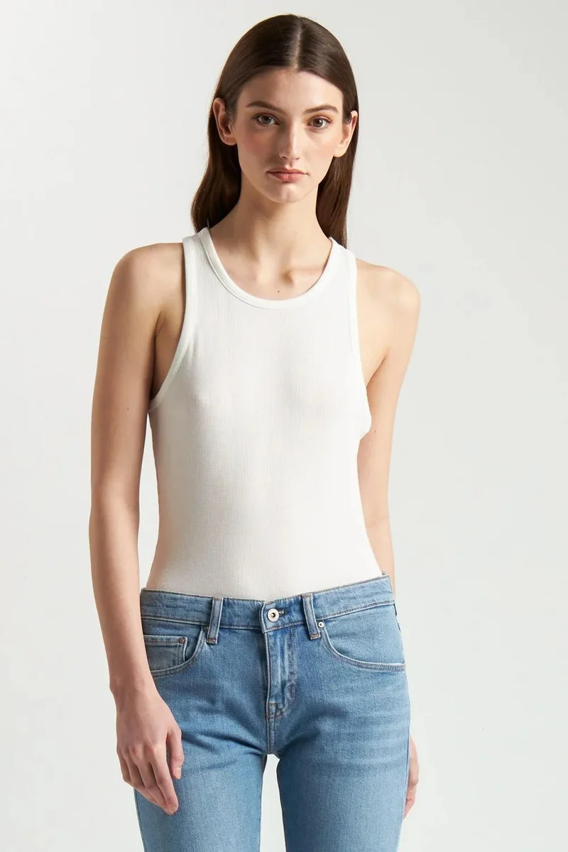 Ag Jeans Ribbed Dark Cotton Racerback Tank