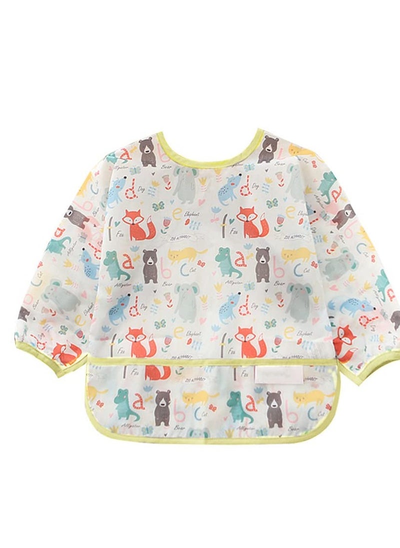 SYOSI - Long Sleeve Baby Bibs, Unisex Waterproof Feeding Bibs Smock Apron Set for 3-24 Months Infant Child Toddler Smock Coverall 3 Pcs - Image 1