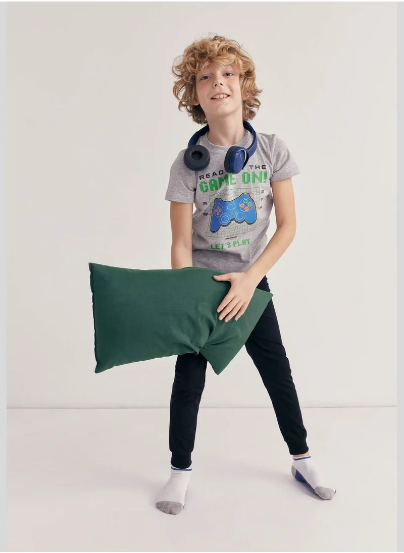 DeFacto Boy Crew Neck Short Sleeve Knitted Pyjamas