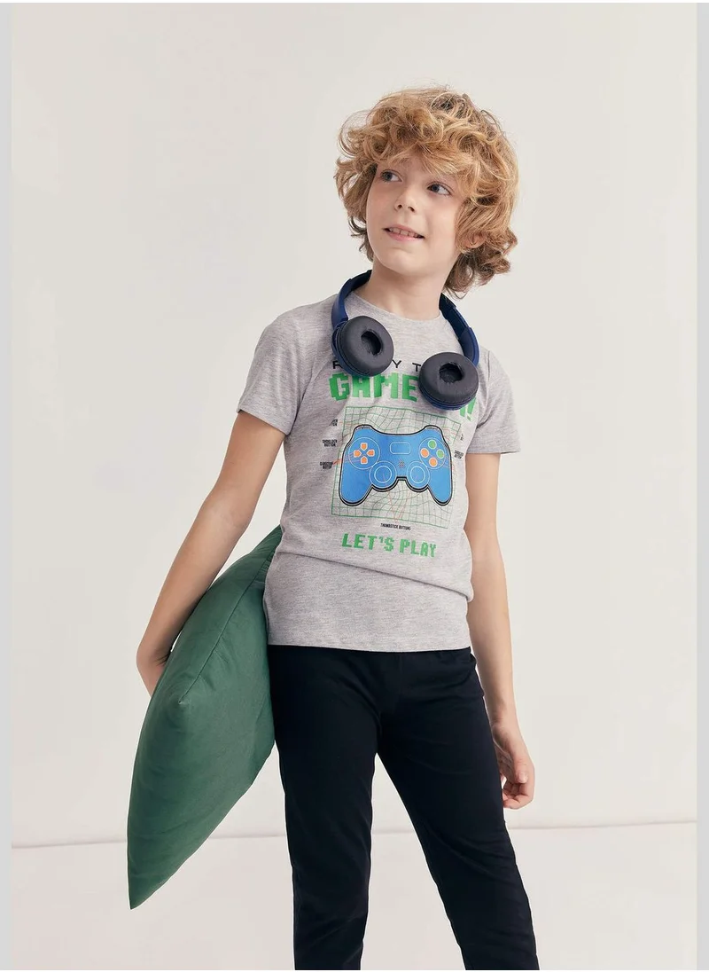 DeFacto Boy Crew Neck Short Sleeve Knitted Pyjamas