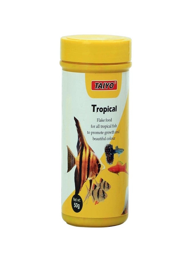 Taiyo Tropical Flakes Fish Food, 50 G, All Life Stages, 1 Count - Image 1
