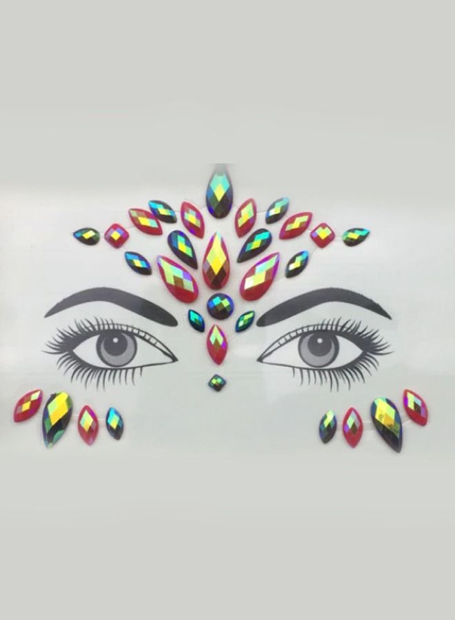 Luminous Mermaid Princess Face Gems Glitter Tattoo - Image 1