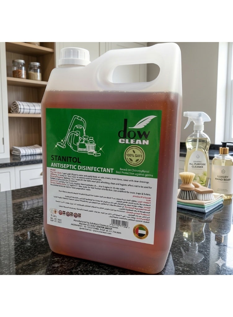 Dow Clean Stanitol Antiseptic Disinfectant Liquid 5L - Germ Protection & Multi-Purpose Household Cleaner - Image 1
