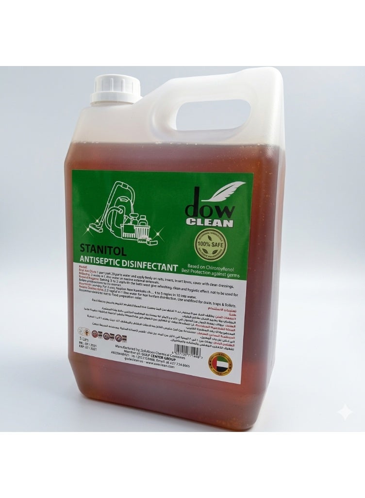 Dow Clean Stanitol Antiseptic Disinfectant Liquid 5L - Germ Protection & Multi-Purpose Household Cleaner - Image 2