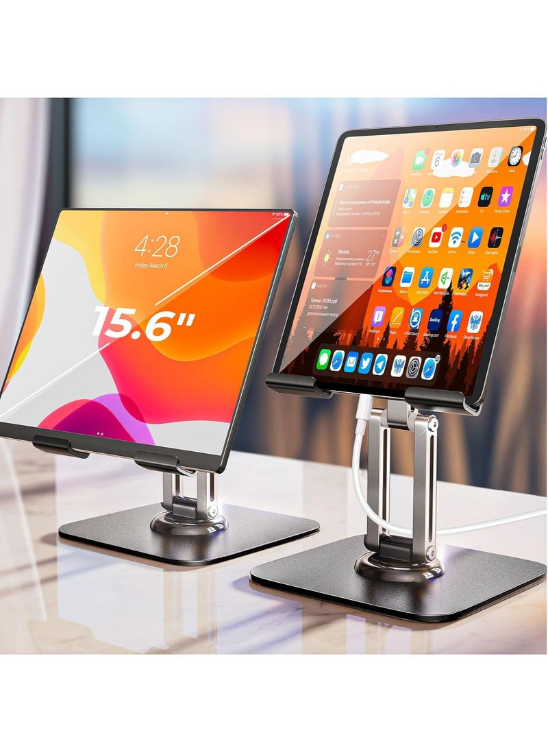 General iPad Stand Holder Adjustable Tablet Stand for Desk, Portable Monitor Stand Tablet Holder Travel Must Haves iPad Pro Holder Essentials for Tablets/Monitor/PS/Switch iPhone 15.6"-4.7"  - Image 1