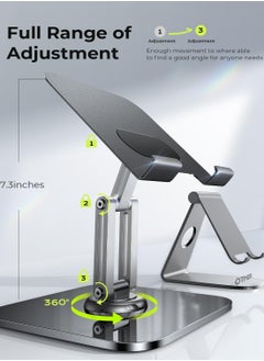 General iPad Stand Holder Adjustable Tablet Stand for Desk, Portable Monitor Stand Tablet Holder Travel Must Haves iPad Pro Holder Essentials for Tablets/Monitor/PS/Switch iPhone 15.6"-4.7"  - Image 3