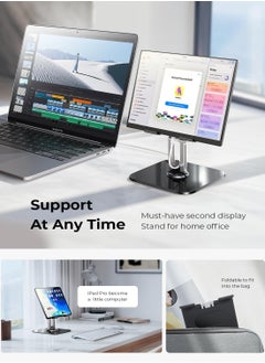 General iPad Stand Holder Adjustable Tablet Stand for Desk, Portable Monitor Stand Tablet Holder Travel Must Haves iPad Pro Holder Essentials for Tablets/Monitor/PS/Switch iPhone 15.6"-4.7"  - Image 5