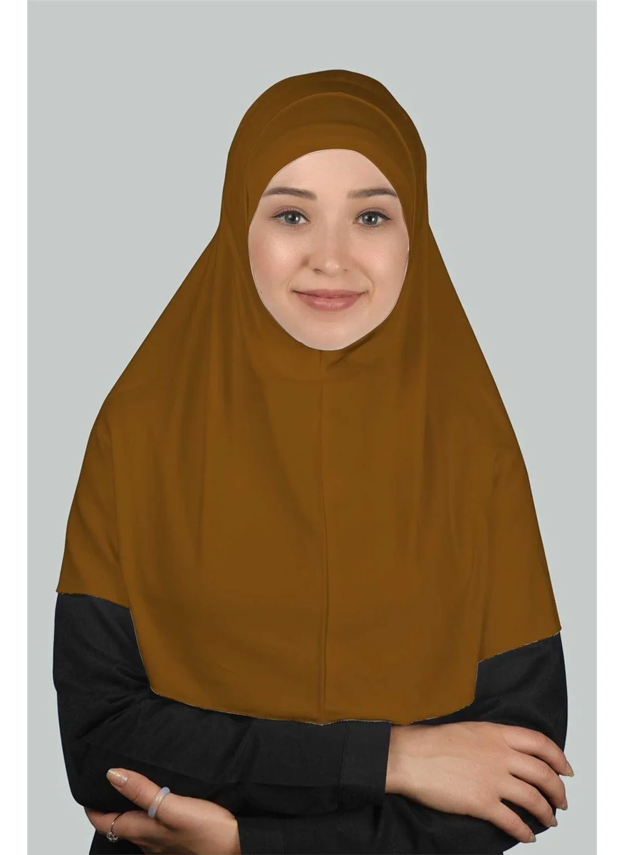 التوبة Double Set Practical Scarf, Ready-made Turban and Hijab Hijab Bonnet (Xl) - Brown
