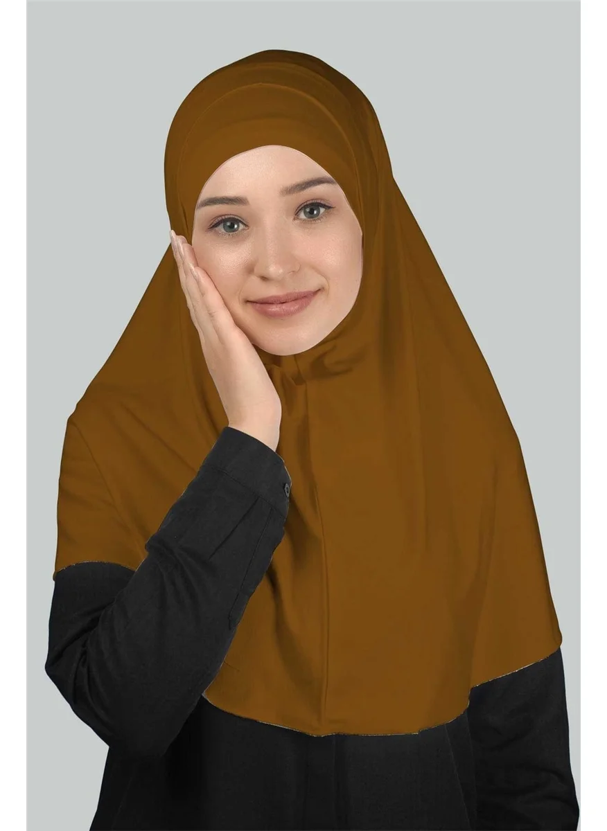 التوبة Double Set Practical Scarf, Ready-made Turban and Hijab Hijab Bonnet (Xl) - Brown