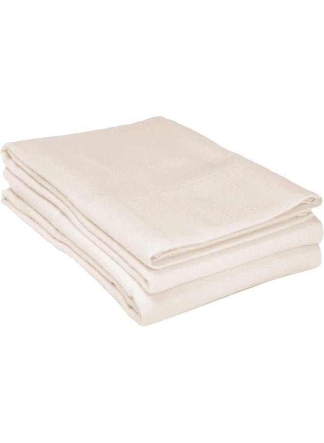 Superior أغطية وسائد فانيلا قطنية فاخرة من إمبريشنز، جميع الفصول 100% قطن فانيلا مصقول، مجموعة أغطية وسائد من 2 - عاجي سادة، أغطية وسائد ملكية - Image 1