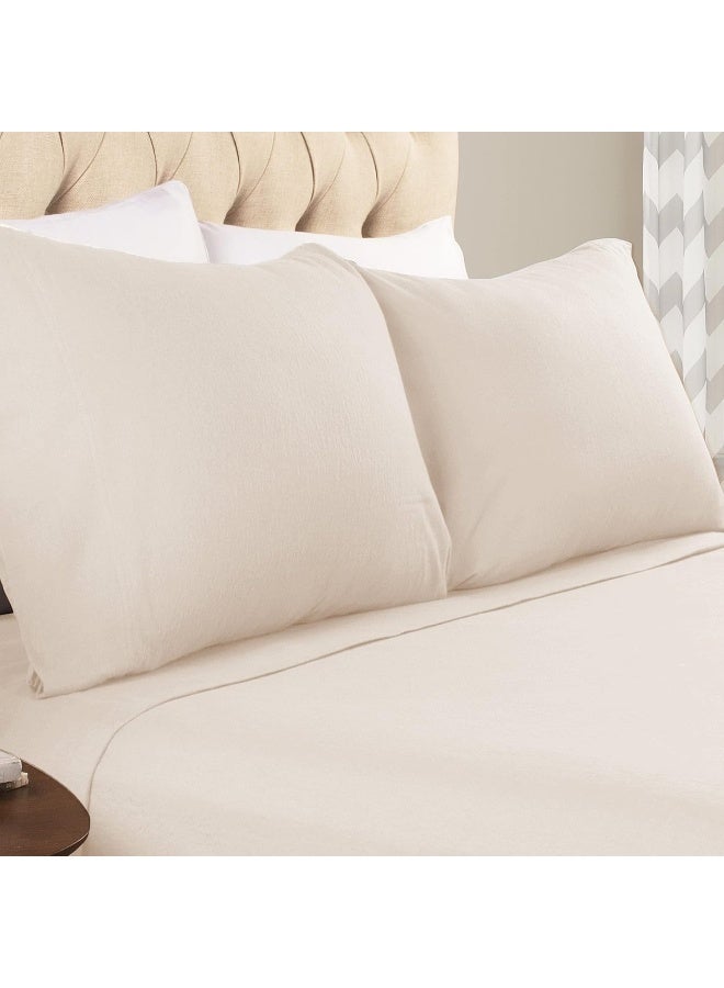 Superior أغطية وسائد فانيلا قطنية فاخرة من إمبريشنز، جميع الفصول 100% قطن فانيلا مصقول، مجموعة أغطية وسائد من 2 - عاجي سادة، أغطية وسائد ملكية - Image 2