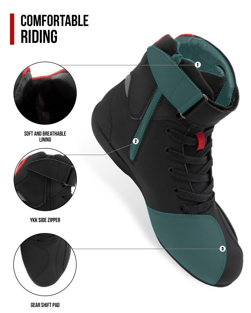 RIDEIRON Motorcycle Shoes Men CE Certified Protective Riding Boots with Anti-Slip Sole Side Zipper Road Street Motocross - Image 4