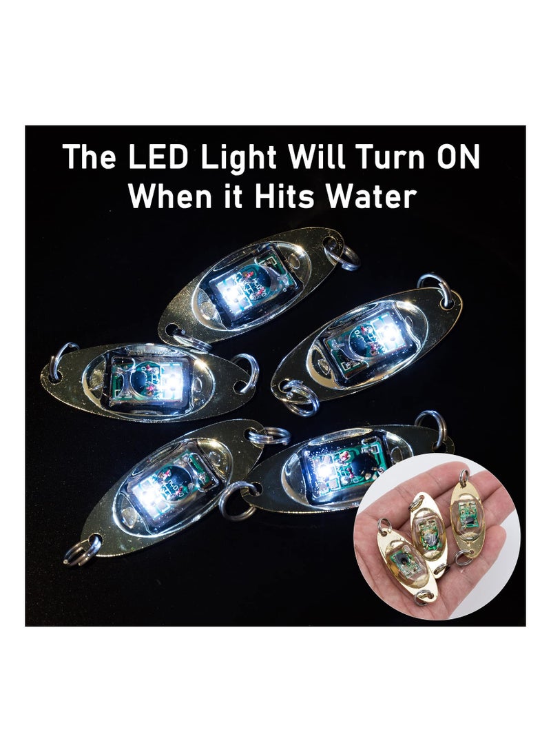 SOLARAE Deep Drop Fishing Light LED Fishing Lures Kit Deep Drop Fishing Lights LED Fishing Spoons Underwater Flasher Diamond Lights Let Flashing Fishing Light - Image 5
