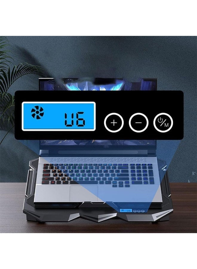 Standard ICE-04 Plus Gaming Cooling Pad – 4 fans with LED – Custom Gaming Design – LCD Display & Quick Control – Black | HighEnd - Image 3