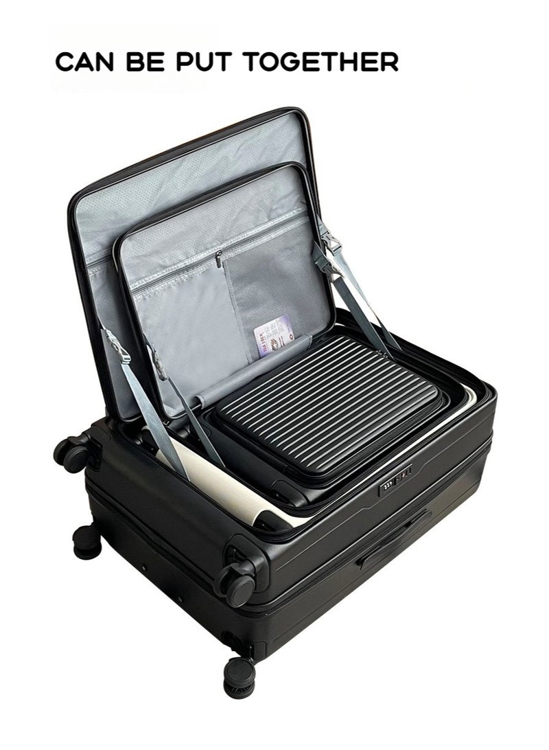 XiuWoo Luggage Sets 3 Piece,Front Open Lightweight 20/24/28in Luggage, Expandable Carry On Suitcase Set with TSA Lock & Universe Wheels, Hard Shell ABS Luggage Sets,Grey - Image 3