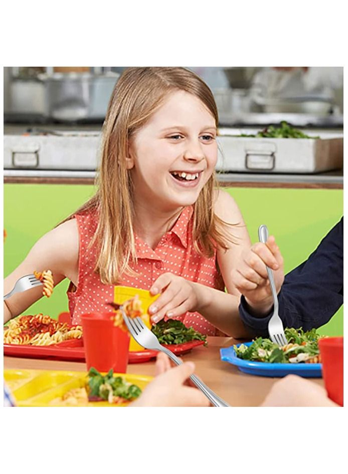Children Silverware Set, 10 Pieces Kids Forks, and Spoons Silverware Set, Stainless Steel Toddler Utensils Flatware Set, Child Cutlery Set for Home Preschools Outdoor Dinner Travel, Dishwasher Safe
