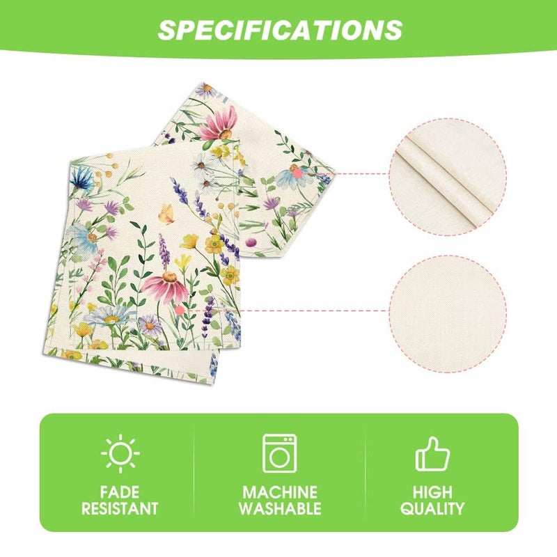 Artoid Mode Daisy Eucalyptus Lavender Floral Leaves Summer Table Runner, Spring Kitchen Dining Table Decoration for Home Party Decor 13x90 Inch - Image 5
