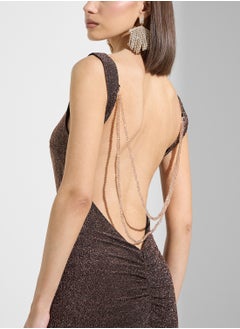 Ella Limited Edition Shimmer Bodycon Backless Dress  - Image 3
