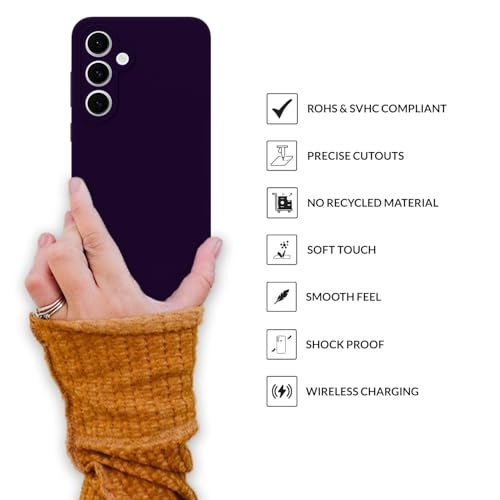SPRIG Compatible with Samsung Galaxy S24 fe Premium SilkTone Back Cover Drop Tested Shock Proof Mobile Case for Men, Women, Boys and Girls with Camera Protection (Dark Purple) - Image 4