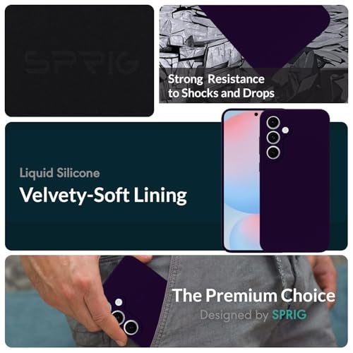SPRIG Compatible with Samsung Galaxy S24 fe Premium SilkTone Back Cover Drop Tested Shock Proof Mobile Case for Men, Women, Boys and Girls with Camera Protection (Dark Purple) - Image 2