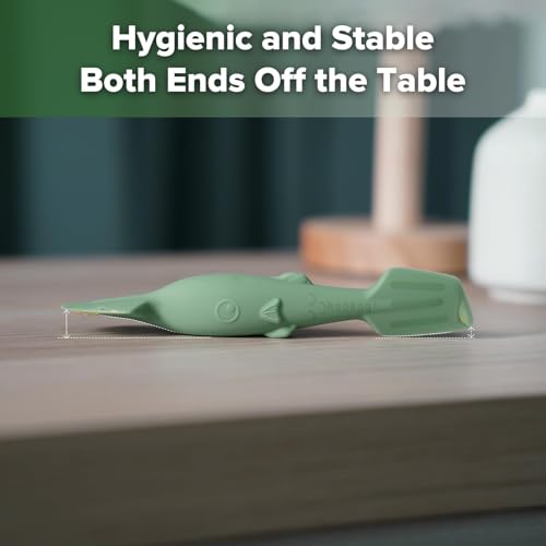 haakaa Baby Diaper Cream Spatula, Mess-free Silicone Diaper Rash Cream Applicator with Carrying Case, Diaper Cream Brush for Baby, Pea Green - Image 4