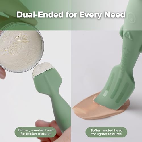 haakaa Baby Diaper Cream Spatula, Mess-free Silicone Diaper Rash Cream Applicator with Carrying Case, Diaper Cream Brush for Baby, Pea Green - Image 3