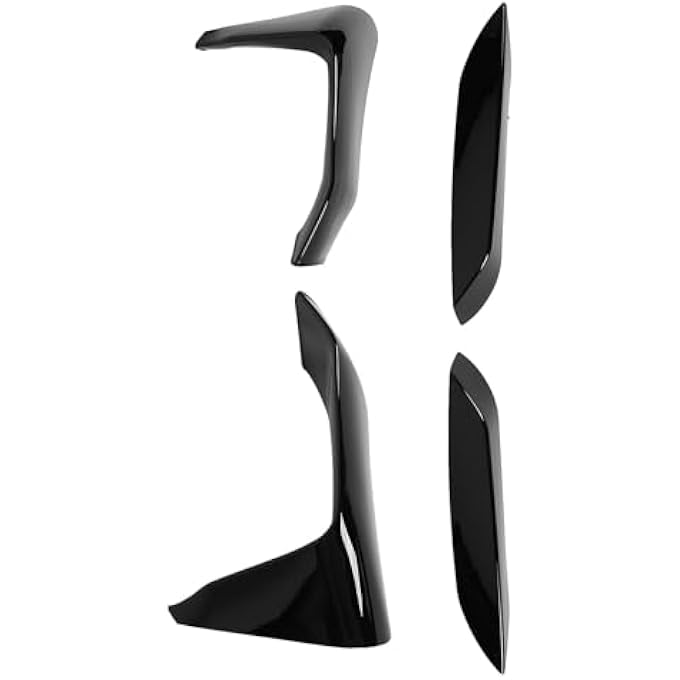 Cryfokt Front Bumper Grille Fog Light Spoiler Stylish Aerodynamics Kit for F80 M3 F82 M4, ABS 4Pcs Improve Sporty Appearance for Car Enthusiasts (Glossy Black) - Image 1