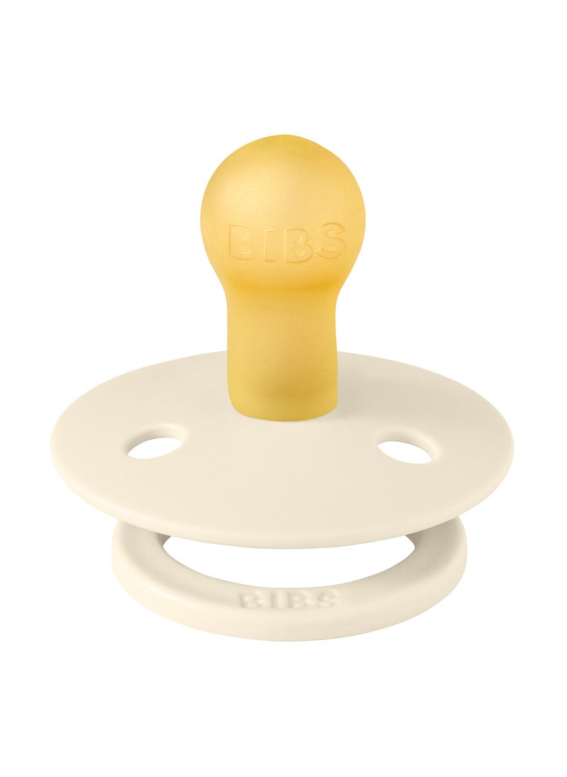 BIBS BIBS Pacifier Studio Colour Flower Child | Round Nipple Baby Pacifier | BPA Free Natural Rubber Latex Soother | Made in Denmark | Size 1 (0-6 months) Ivory - Flow Pack  - Image 2