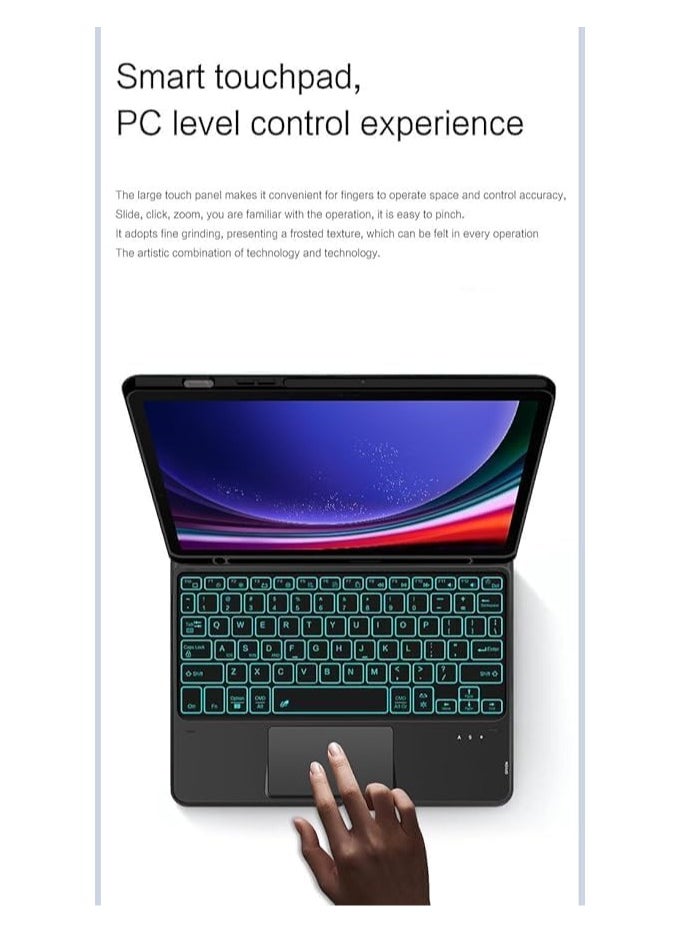 General - Backlit Keyboard Case for Xiaomi Poco Pad 12.1 Inch (2024) with Stylus and Mouse Multi-Gesture Touchpad Magnetic Detachable Keyboard - Image 1
