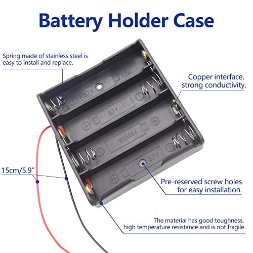 TWTADE 8PCS Battery Holder Case in Series Double 1/2/3/4 Slots 3.7V with Wire Leads for 18650 Battery I-034 - Image 3