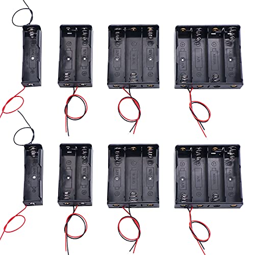 TWTADE 8PCS Battery Holder Case in Series Double 1/2/3/4 Slots 3.7V with Wire Leads for 18650 Battery I-034 - Image 1