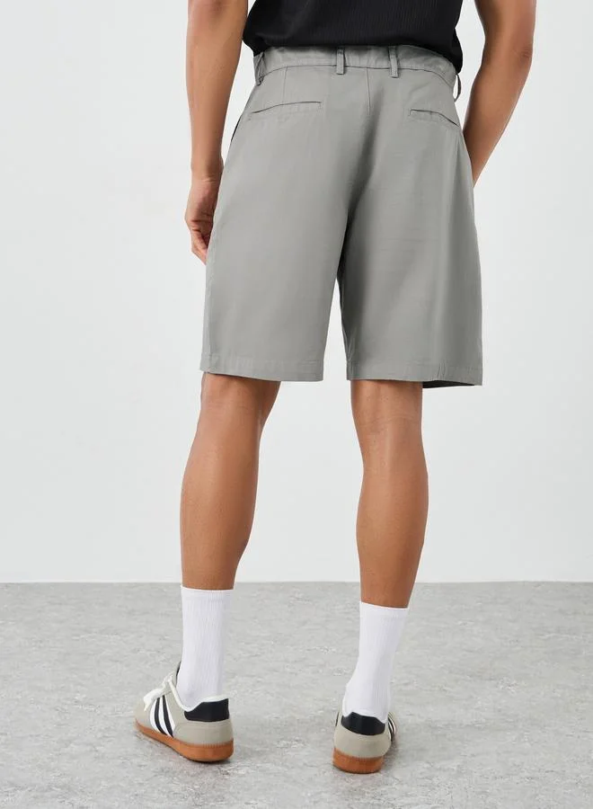 Styli Styli Men Grey Regular Twill Chino Shorts