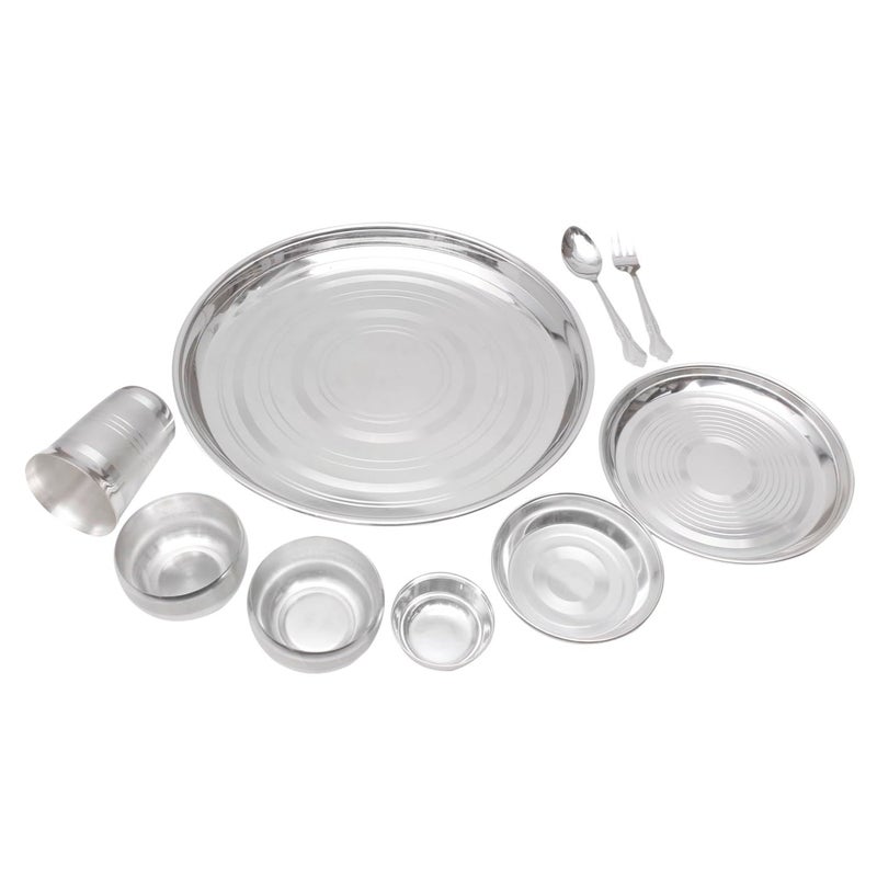 Tedlayer Silver Plated Dinner Set for Home Complete Dinnerware Set for Kitchen and Gift (Pack of 9) - Image 2