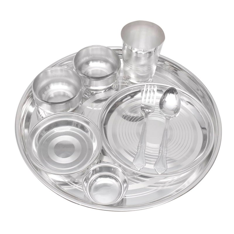 Tedlayer Silver Plated Dinner Set for Home Complete Dinnerware Set for Kitchen and Gift (Pack of 9) - Image 3