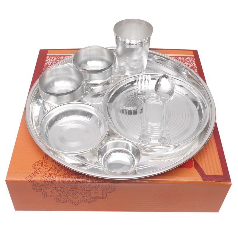 Tedlayer Silver Plated Dinner Set for Home Complete Dinnerware Set for Kitchen and Gift (Pack of 9) - Image 1