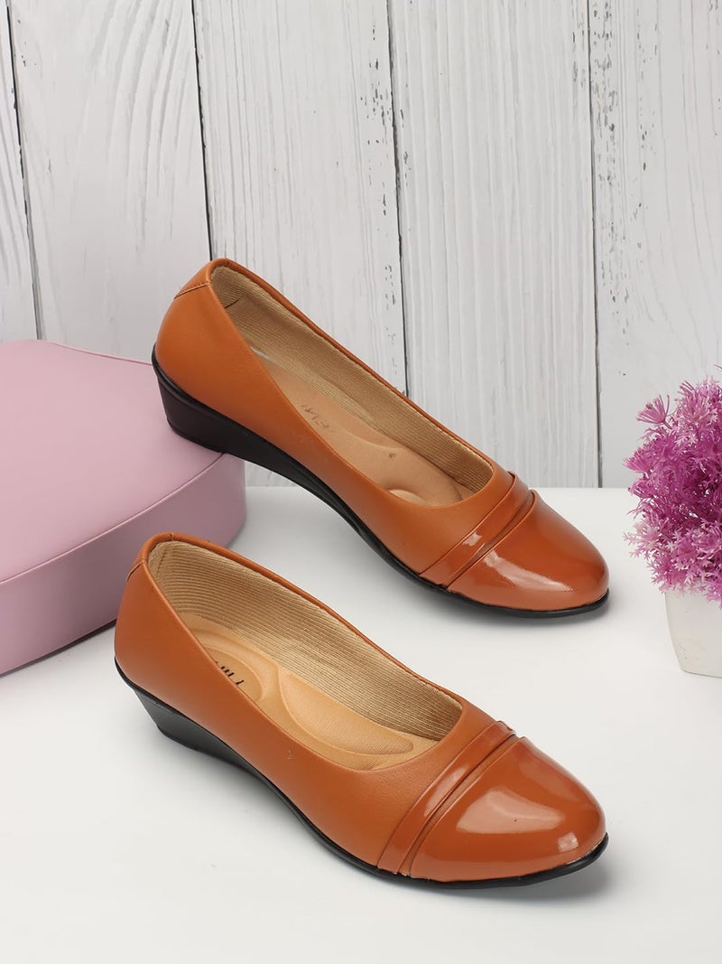 Denill Women Slip on Bellies(Ballet Flats) Tan UK 7 - Image 4